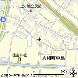 福岡県柳川市大和町中島2087周辺の地図