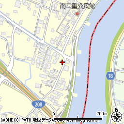 福岡県柳川市大和町中島1682周辺の地図