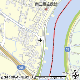福岡県柳川市大和町中島1636周辺の地図
