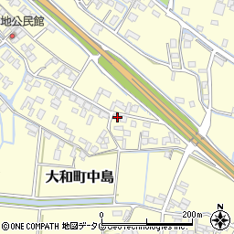 福岡県柳川市大和町中島1852周辺の地図