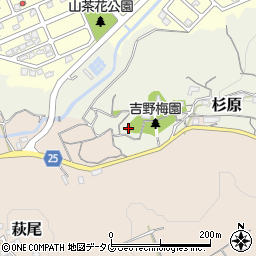 吉野梅園トイレ周辺の地図