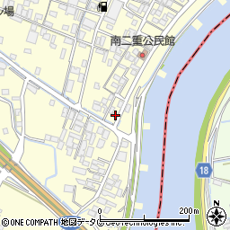 福岡県柳川市大和町中島1632周辺の地図