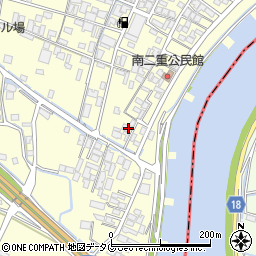 福岡県柳川市大和町中島1628-3周辺の地図