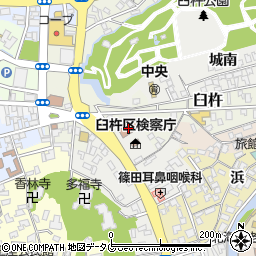 臼杵簡易裁判所周辺の地図