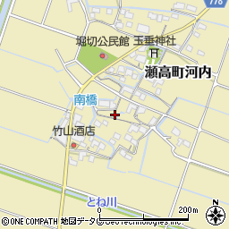 福岡県みやま市瀬高町河内1166周辺の地図