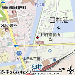 株式会社臼杵造船所　新管工場周辺の地図