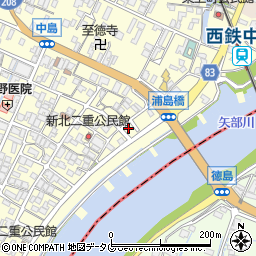 福岡県柳川市大和町中島1186周辺の地図