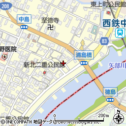福岡県柳川市大和町中島1162周辺の地図