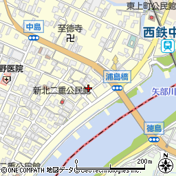 福岡県柳川市大和町中島1162周辺の地図