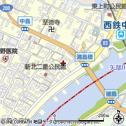 福岡県柳川市大和町中島1161周辺の地図