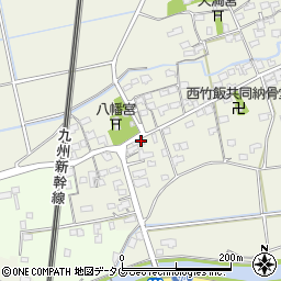 福岡県みやま市高田町竹飯1550周辺の地図