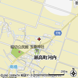 福岡県みやま市瀬高町河内831-1周辺の地図