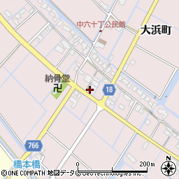 福岡県柳川市大浜町869周辺の地図