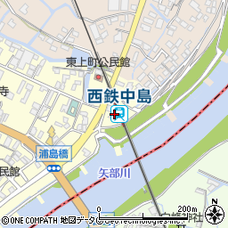 西鉄中島駅周辺の地図