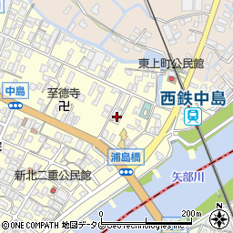 福岡県柳川市大和町中島709周辺の地図