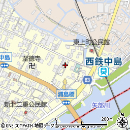 福岡県柳川市大和町中島705周辺の地図