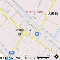 福岡県柳川市大浜町871周辺の地図