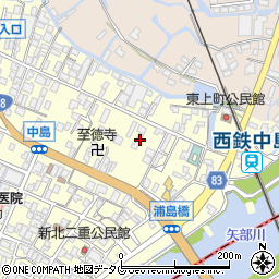 福岡県柳川市大和町中島725-1周辺の地図