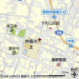 福岡県柳川市大和町中島64周辺の地図