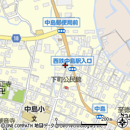 福岡県柳川市大和町中島12周辺の地図