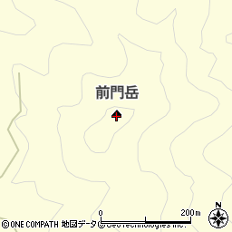 前門岳周辺の地図