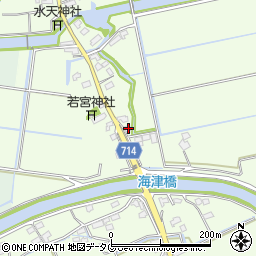 福岡県みやま市高田町海津1490周辺の地図