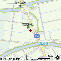 福岡県みやま市高田町海津1471周辺の地図