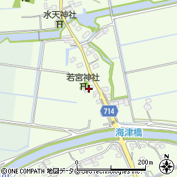 福岡県みやま市高田町海津1487周辺の地図