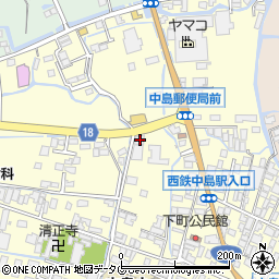 福岡県柳川市大和町中島82周辺の地図