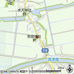 福岡県みやま市高田町海津1486周辺の地図