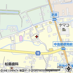 福岡県柳川市大和町中島445周辺の地図