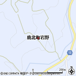 熊本県山鹿市鹿北町岩野周辺の地図