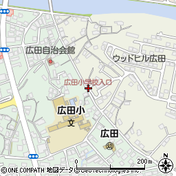 広田小学校入口周辺の地図