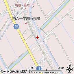 福岡県柳川市大浜町1766-11周辺の地図