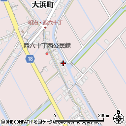 福岡県柳川市大浜町1766-14周辺の地図