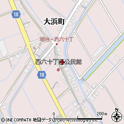 福岡県柳川市大浜町1766-19周辺の地図