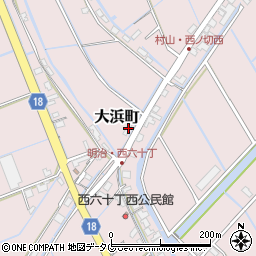 福岡県柳川市大浜町1205周辺の地図