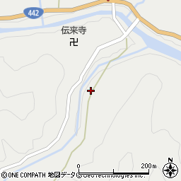 大分県日田市中津江村栃野1107-2周辺の地図