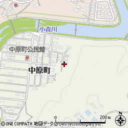 長崎県佐世保市中原町周辺の地図