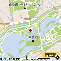 南レク南楽園日本庭園周辺の地図