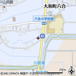 福岡県柳川市大和町六合1813周辺の地図