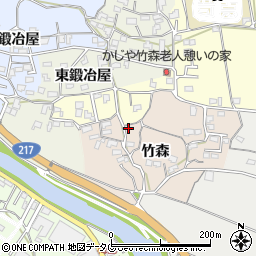 大分県臼杵市竹森周辺の地図