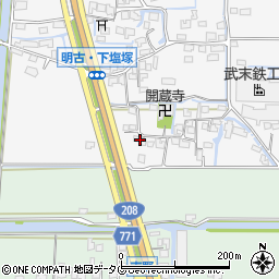福岡県柳川市大和町塩塚1209周辺の地図