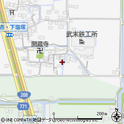 福岡県柳川市大和町塩塚1254周辺の地図