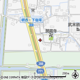 福岡県柳川市大和町塩塚1218-3周辺の地図