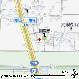 福岡県柳川市大和町塩塚1222周辺の地図