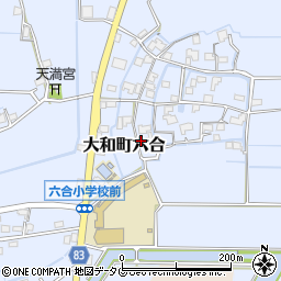 福岡県柳川市大和町六合1607周辺の地図