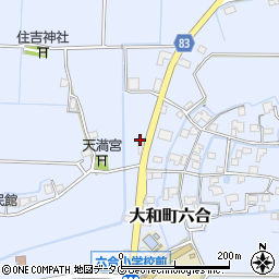 福岡県柳川市大和町六合1254周辺の地図