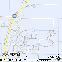 福岡県柳川市大和町六合1497周辺の地図