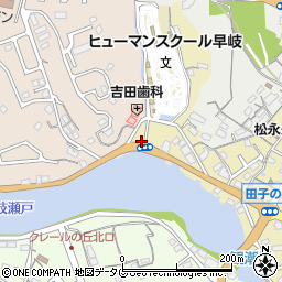 西肥バス田子の浦待合所周辺の地図